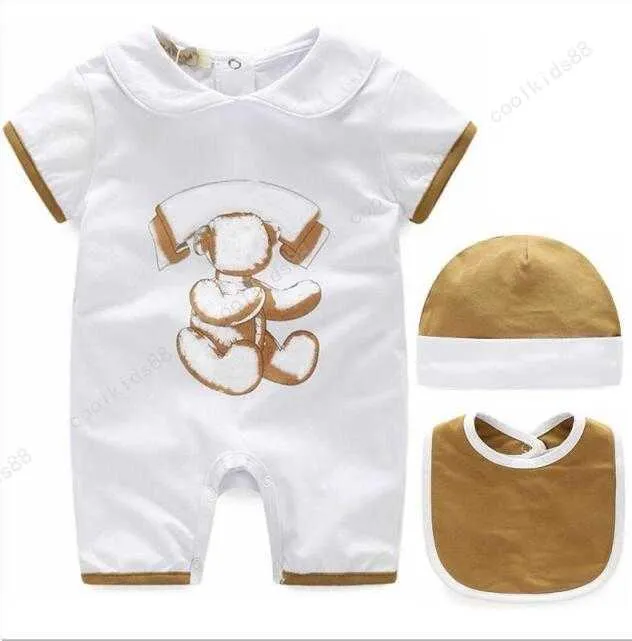 Summer Arrival Baby Unisex Simple Short Sleeves Solid Color Rompers with Turn-down Collar