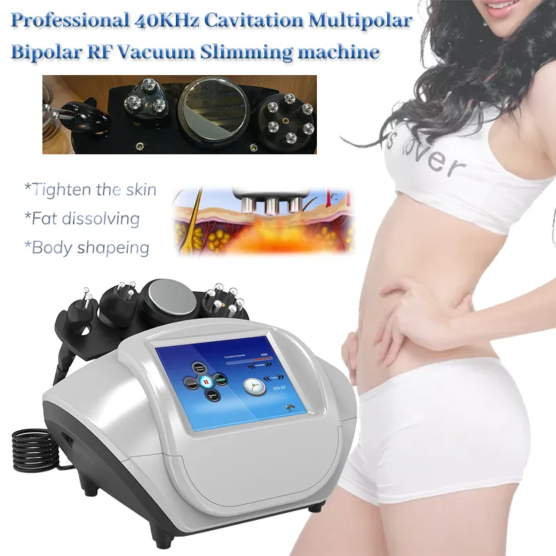 4 in 1 초음파 40khz Cavitation RF 무선 주파수 슬리밍 기계 얼굴 및 몸체