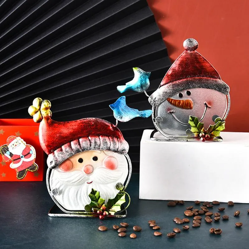 Świeczki Uchwyty Christmas Candlestick Uchwyt Kupiony Żelazo Santa Claus Snowman Ozdoby Rzemiosła Ślub Xmas Dekoracje