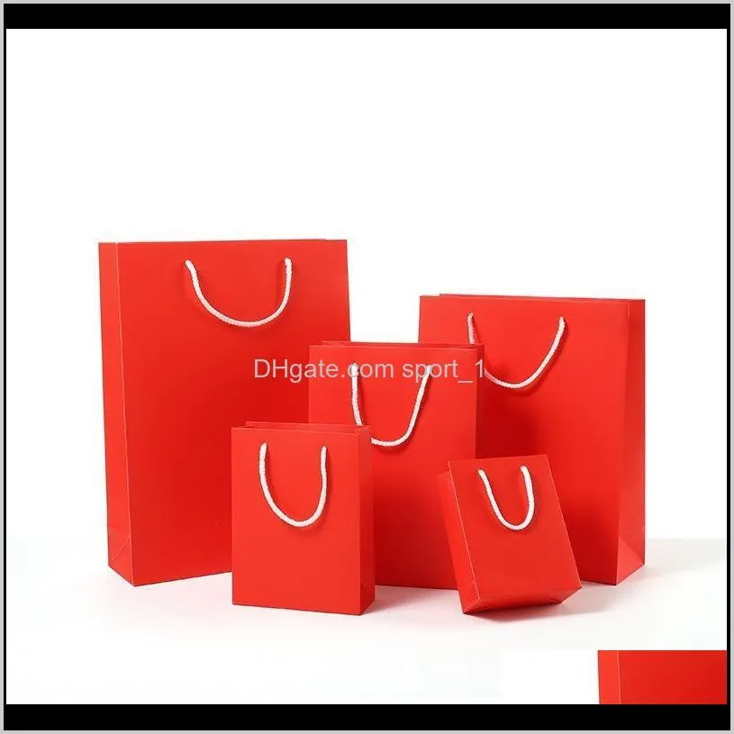 10 size red wedding favor gift packaging paper bag,festival gift bags, paper shopping bag with handles paper gift bag