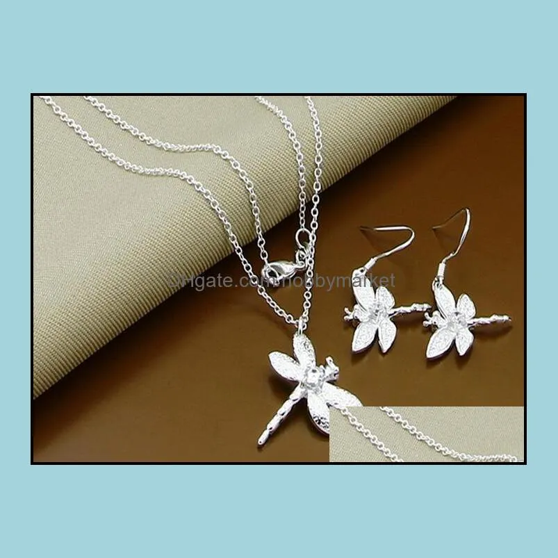 12 Styles 925 Sterling Silver Fashion Earrings+Necklace Jewelry Set