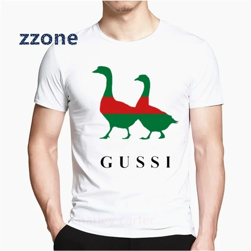 Mode Homme Animal GUSSI T-shirt drôle Harajuku Summer Casual Imprimer Tshirt Street Wear Respirant Hip Hop T-shirt 210714