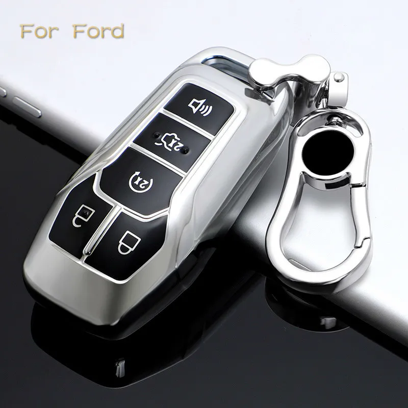 TPU bilskydd Fodral för fusion Mondeo Mustang F-150 Explorer Edge 2015 2016 2017 2018 Carstyling Protection Keychain