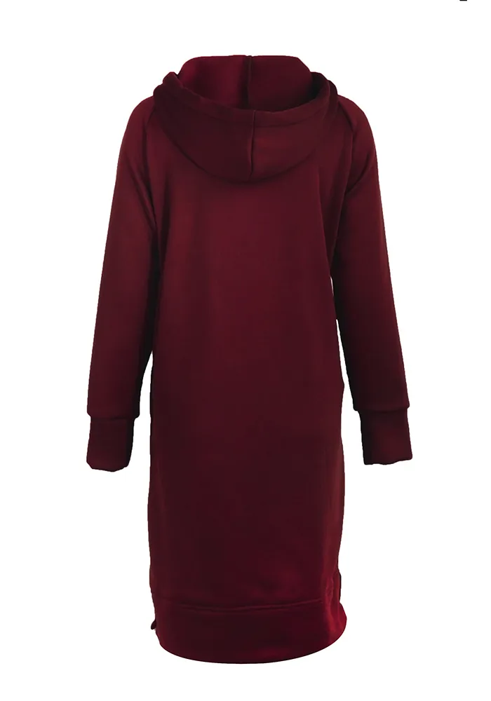 Sweat à Capuche Femme Oversize Long Automne Hiver - Hoodie Ample Vintage Zippé Manches Longues Pull Long Décontracté Grande Taille