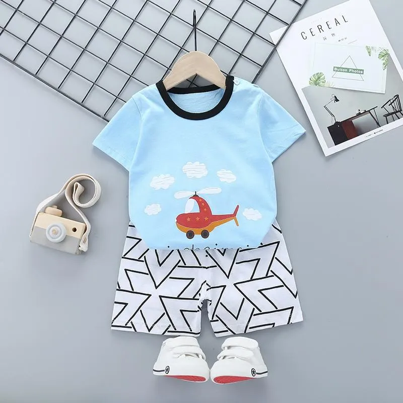 Kleding sets zuigeling jongen zomer set baby meisje kleding kid katoenen t-shirt + broek 2 stuks pak voor kinderen 0-4 jaar oude peuterpakken