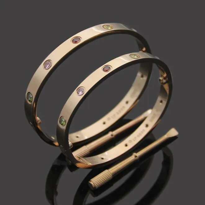 Nova chegada pulseira de couro design clássico moda feminina pulseiras ouro prata rosa titânio aço pulseira casal jóias atacado267i