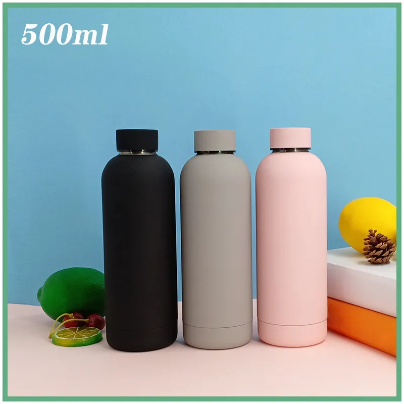 500 ml vacuüm geïsoleerde sportwatercups 304 rvs buiten draagbare waterfles lekvrije kolven thermoscup H32W34F 133 Z2