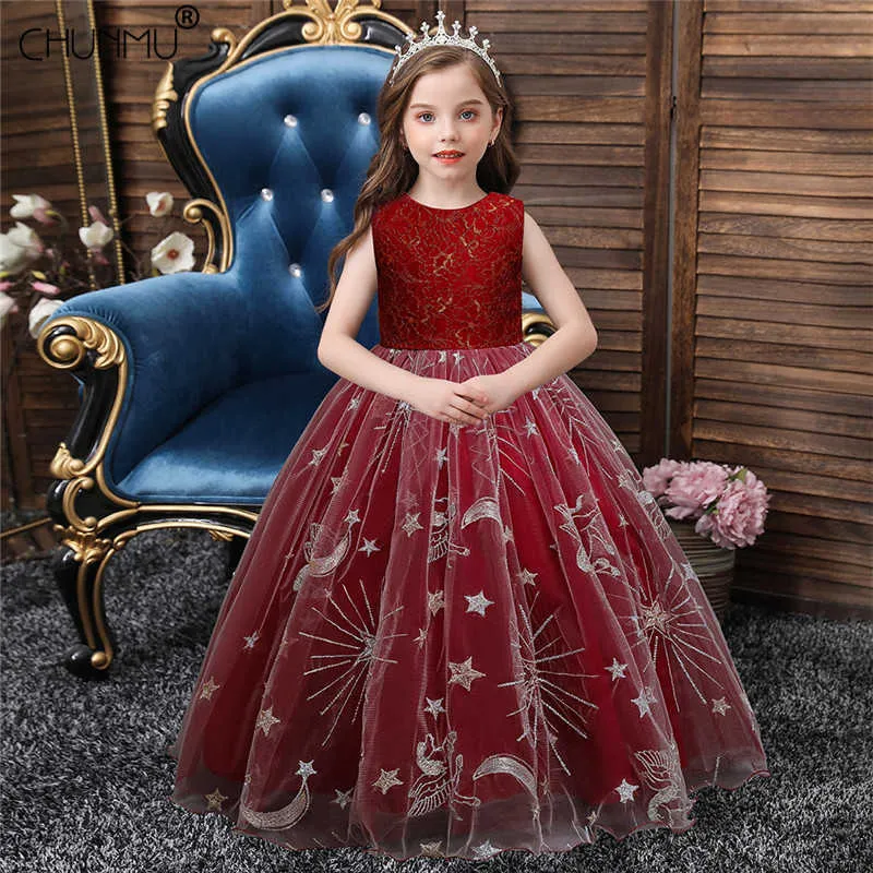 Kerstmiskleding Prinses Bloem Tutu Jurk Kinderen Meisjesjurk Voor Bruiloft Tiener Party Prom Dresses Q0716