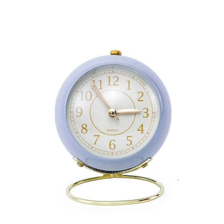 Horloge étudiante en métal européenne créative muette réveil électronique pour enfants simple salon chambre décoration de la maison T2I52730