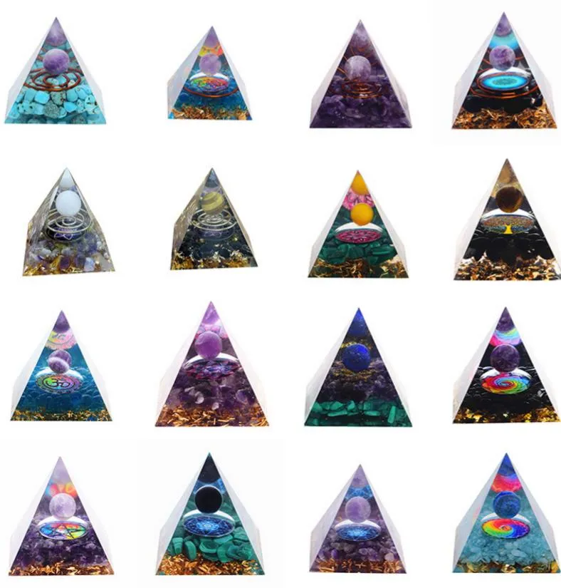 Orgone Piramide Novità Articoli Energia positiva Sfera di cristallo con Reiki di ossidiana per la meditazione di protezione 8 cm Fatto a mano