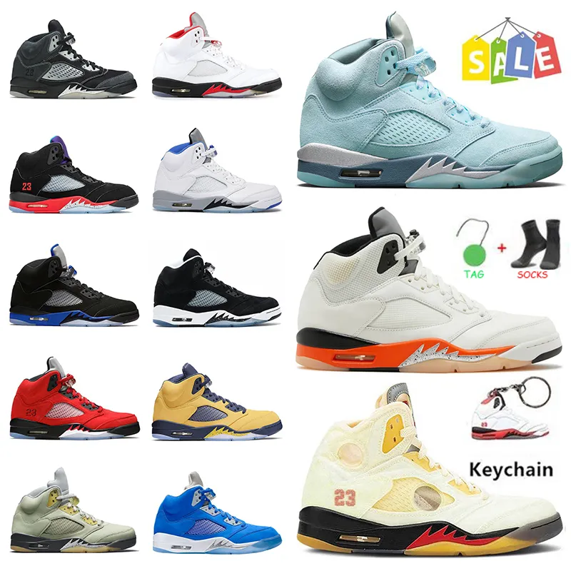 2022 Mode Jumpman 5 High Basketball Shoes Mens 5s White Off Sail Stealth 2.0 Raging Bull Jade Horizon Hyper Royal Racer Blue Trainer Sneakers