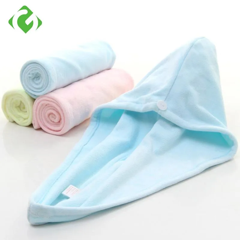 Towel Women Bathroom Super Absorbent Quick-drying Bath Hair Dry Cap Salon Colorful Shower Hats Thicken Solid