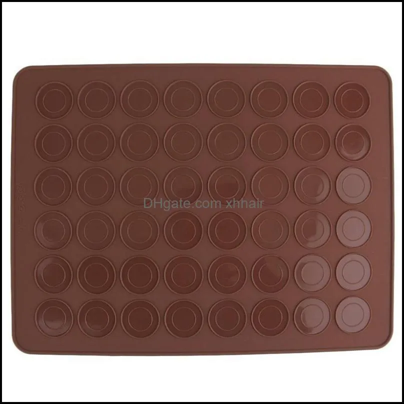 Pc 48 Macaron Mat Silicone Mold Baking Pastry Sheet Muffin Tray Reusable Bakeware Kitchen Tools Accessories Moulds