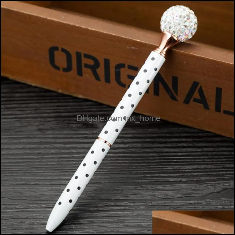 Big crystal diamond ball Ballpoint Pens School Office Supplies Signature Metal Pen Student Gift 20 colors can customize your logo