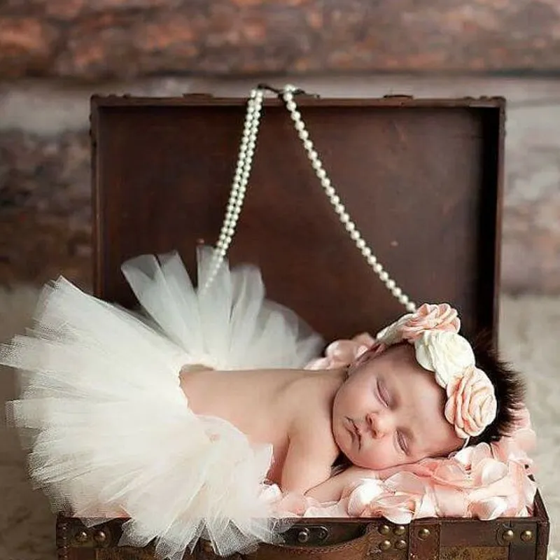 Lindo niño recién nacido niña tutú falda diadema foto prop traje traje 716 S2