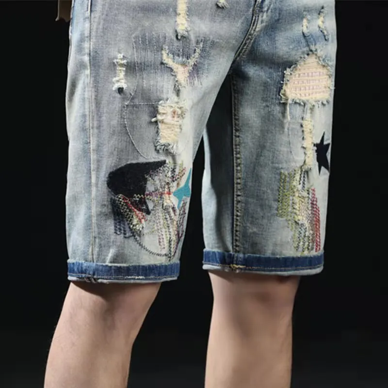 2021 Mens pants Shoes shorts Jean Coconut trees graffiti ripped capris shkinny Jeans Designers Men S Clothing