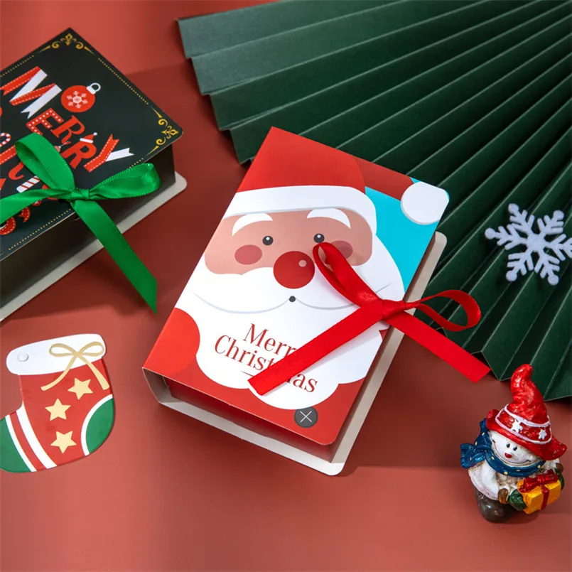 55% Off Christmas Boxs Magic Book Torba Prezent Cukierki Puste pudełko Wesołych Świąt Wystrój Domu Nowy Rok Natal Presents Party S912 700 sztuk