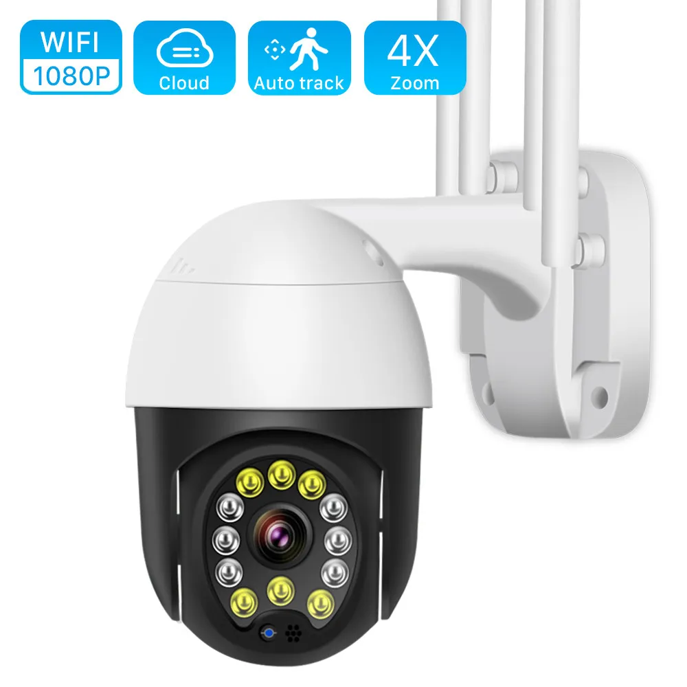 2MP PTZ WIFI IP Camera Outdoor Autotrack 1080P 4X Digital Zoom Night Full Color Wireless P2P Security CCTV Camera Two Way Audio