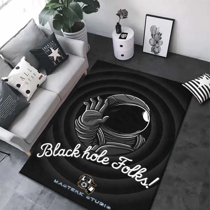 Style européen et américain chambre tapis de chevet salle de musique dessin animé tapis Style moderne salon sombre mode tendance tapis 210727