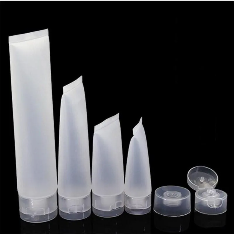 Skruvlock / Flip Cap Kosmetisk Soft Tube Plastflaska Lotion Containrar Tomma Makeup Squeeze Tubes Refilerbar Flaskor Emulsion Cream Packag