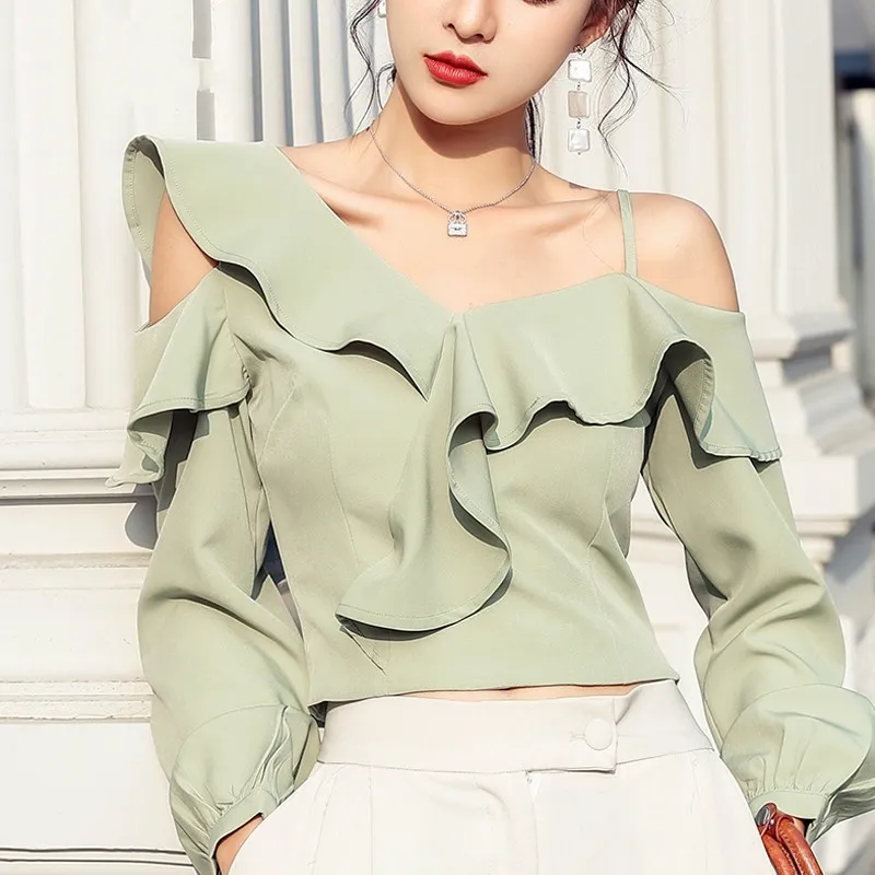 chiffon ruffle top