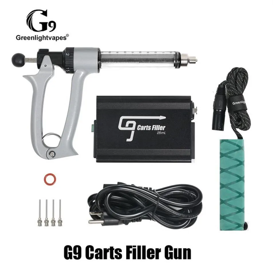 100% Original Greenlightvapes G9 Carts Filler Gun Machine 25ml Semi Automatic E Liquid Vape Filling Device with Luer Lock Needle Fora21