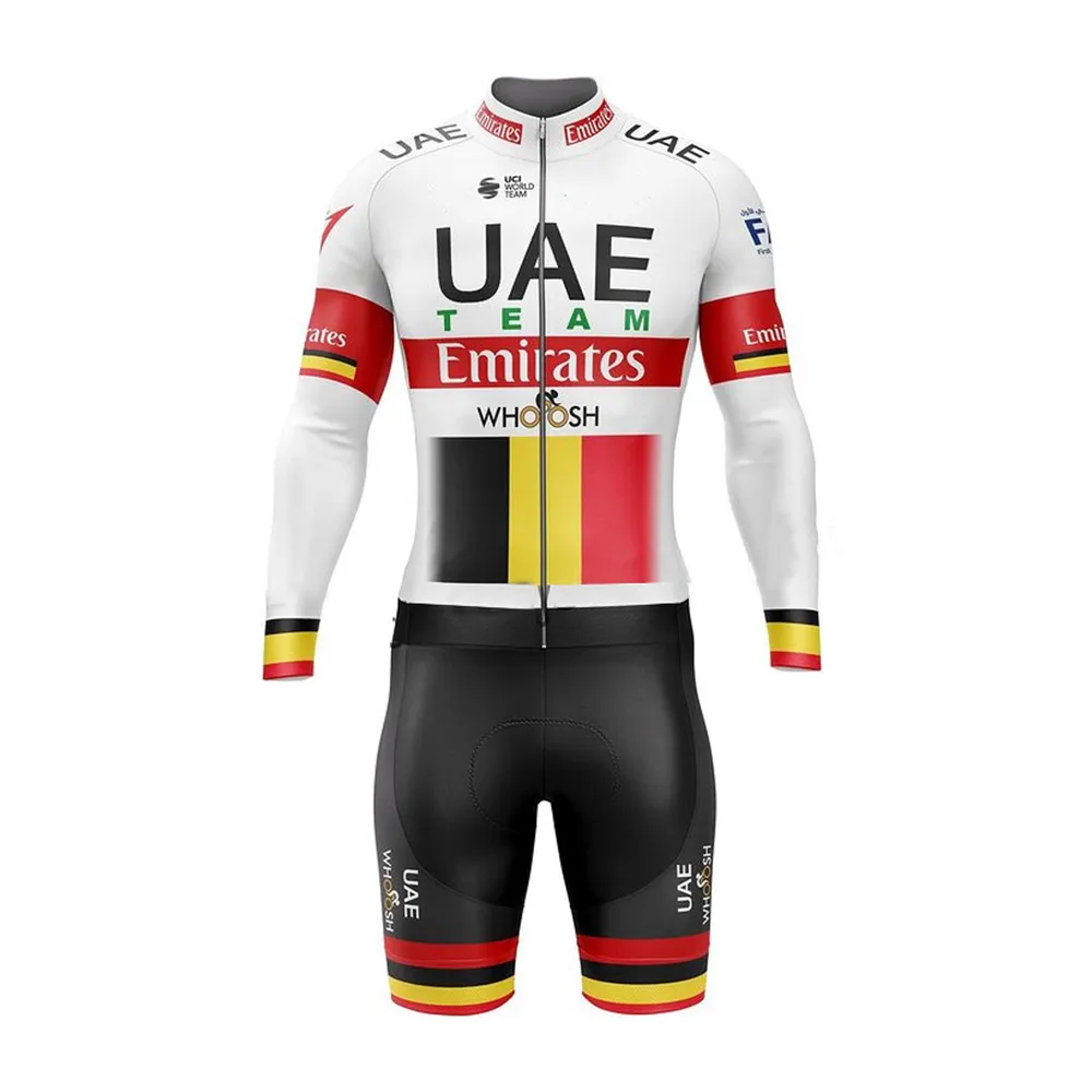 UAE Cycling Skinsuit Triathlonanzug Herren Langarmtrikot Jumpsuit Herrenstrumpfhose ein einteiliger Anzug