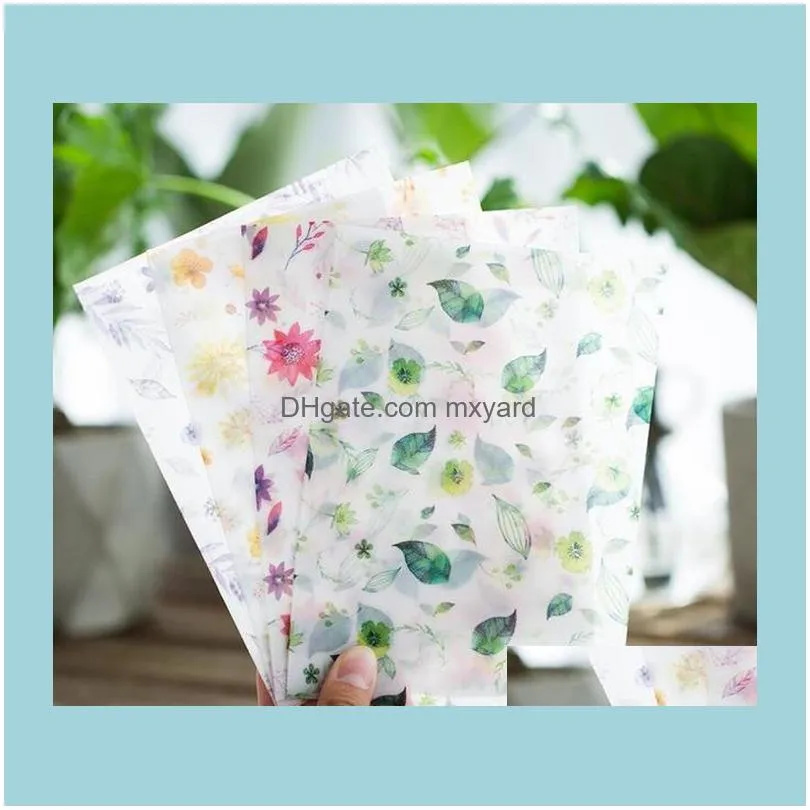 Wholesale-8Pcs/Set 4 Seasons Color Flower Plant Parchment Paper Envelope Postcard Photo Stroage Greeting Card Invitation Collect