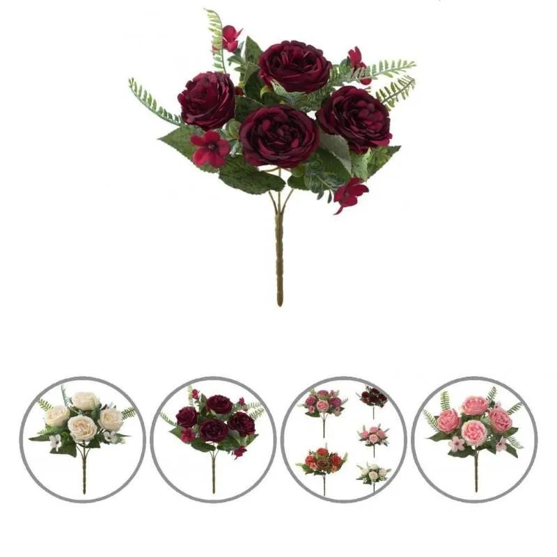 장식용 꽃 화환 5 색 아름다운 아름다운 유지 보수 가짜 실크 꽃 낭만적 인 시뮬레이션 파티