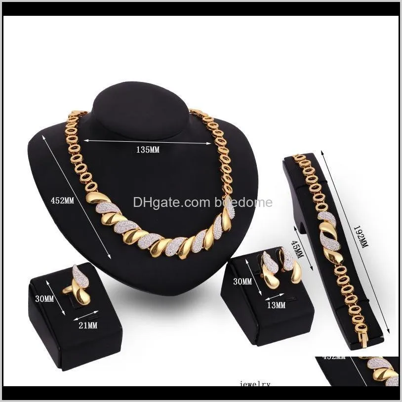 fashion statement jewelry sets for women african wedding engagement jewelry set gold womens necklace earrings bracelet ring