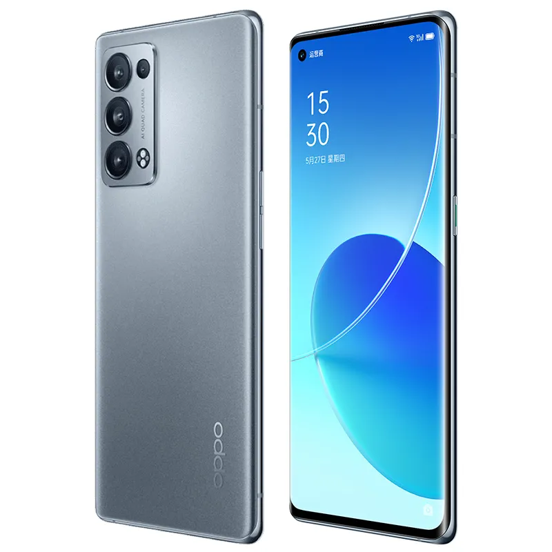 Original Oppo Reno 6 Pro + Plus 5G Mobiltelefon 8GB RAM 128GB ROM SNAPDRAGON 870 OCTA Core 50MP AI Android 6.55 "Amoled Full Screen Fingerprint ID Face NFC Smart Cellphone