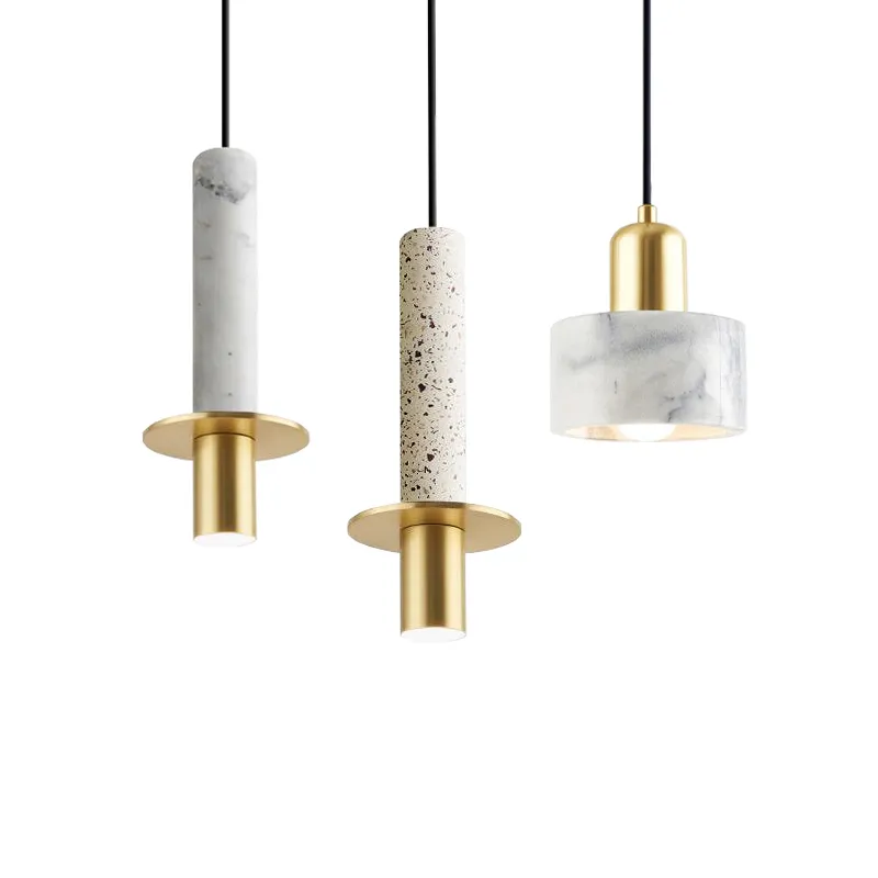 Lampes suspendues Led en marbre au design nordique moderne et Simple, luminaire décoratif d'intérieur, idéal pour une chambre à coucher, une tête de chevet ou une salle à manger