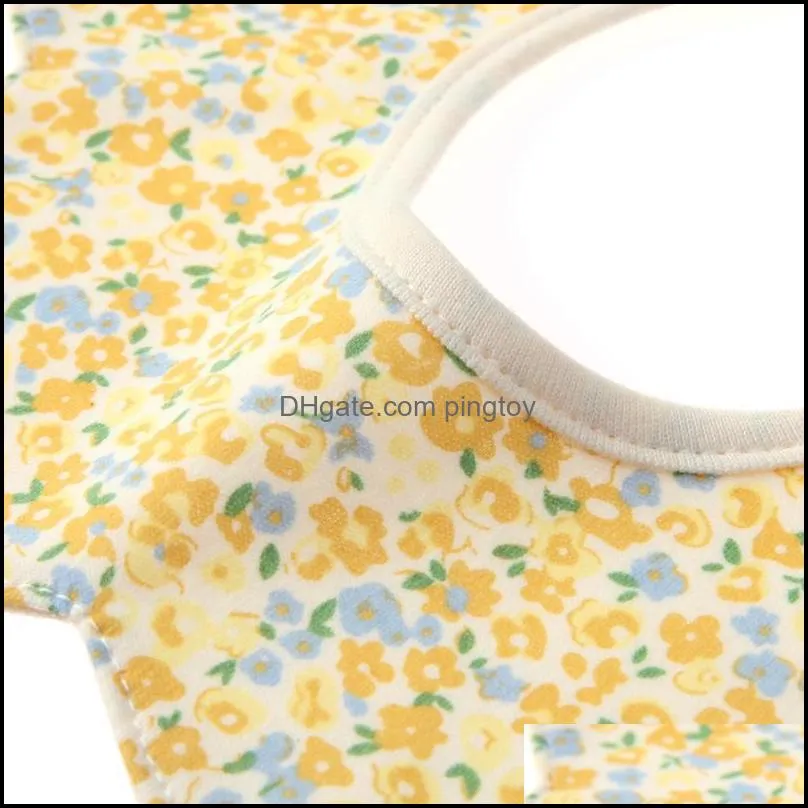 Infant Baby Bibs Waterproof 4-Layer Cotton Baby Feeding Cloth Saliva Towel 360 Degree Cotton Apron Bibs & Burp Petal Bibs