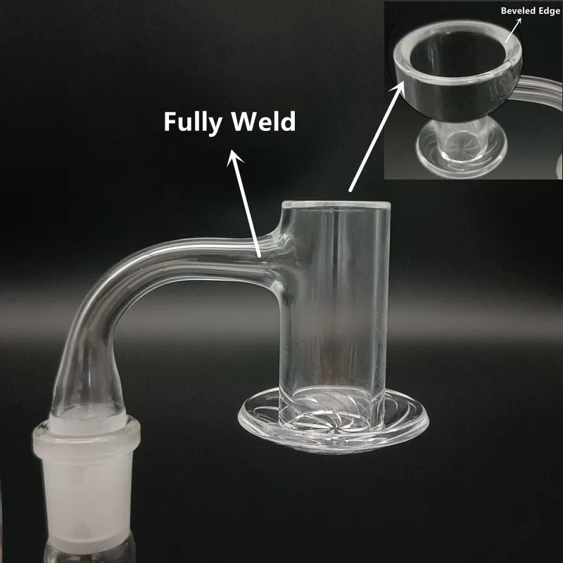 OD20mm Blender Quartz Banger Full Weld Vacuum Rökning Terp Slurper Slit Beveled Edge Fullt tjocka bangers 10mm 14mm 18mm 19mm Manlig kvinnlig Frosted Joint Glass Bong