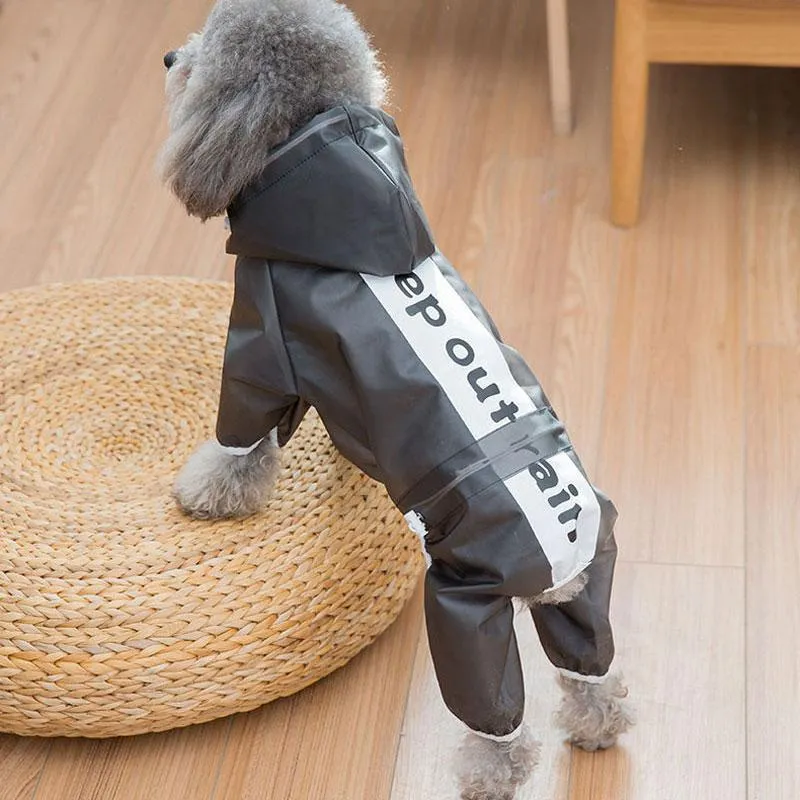 Hundkläder Vattentät regnrock med huva transparent husdjur Valp Regnrockkläder för hundar