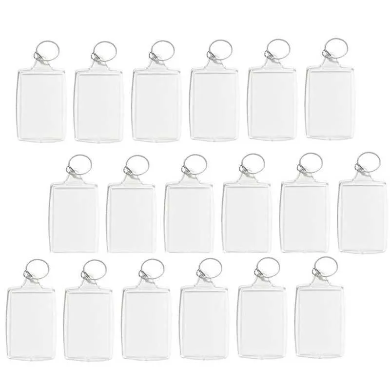 100 Transparent Acrylic Photo Blank Acrylic Keychains Inserts Rectangle