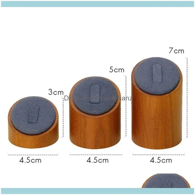 6Pcs Solid Wood Ring Display Stand Jewelry High School Low Props Storage Stall Shelf Pouches, Bags