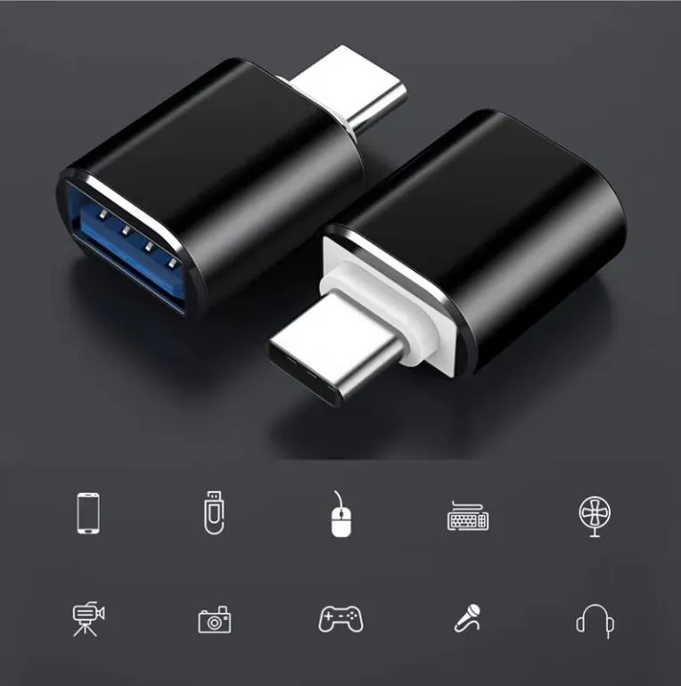 U Disk Converter 3Colors Tipo C a USB 3.0 Adattatore OTG per veicoli per smartphone Huawei Letv