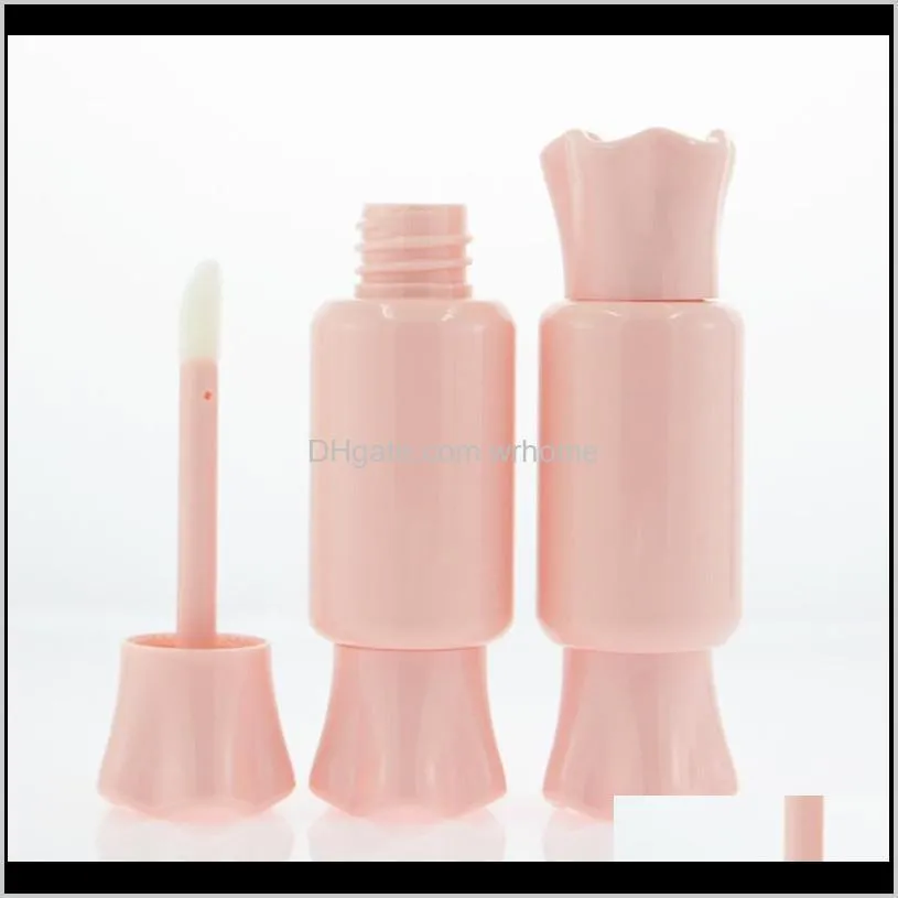 10/30/50pcs Cute Candy Shape Empty Lip Gloss Tube Plastic Lips Bottle Brush Container Mini Refillable Lipgloss Storage Bottles & Jars