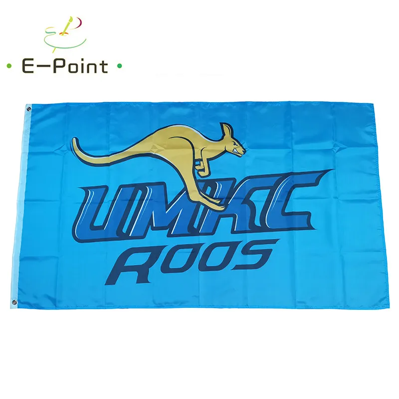 Drapeau des kangourous NCAA UMKC, 3x5 pieds (90cm x 150cm), bannière en Polyester, décoration volante pour la maison et le jardin, cadeaux de fête