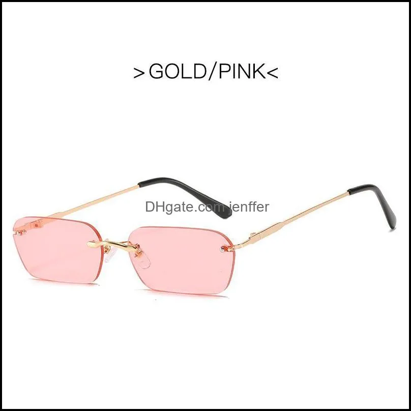 Sunglasses Rectangle Women Men 2021 Rimless Square Sun Glasses For Ladies Zonnebril Dames Vrouwen Bril Eyewear