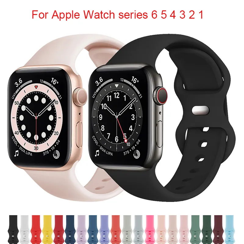 Silikon Spor Bandı Yedek Kayış IWatch Aksesuarları Apple Watch Serisi için 6 5 4 3 2 Watchband 38mm 42mm