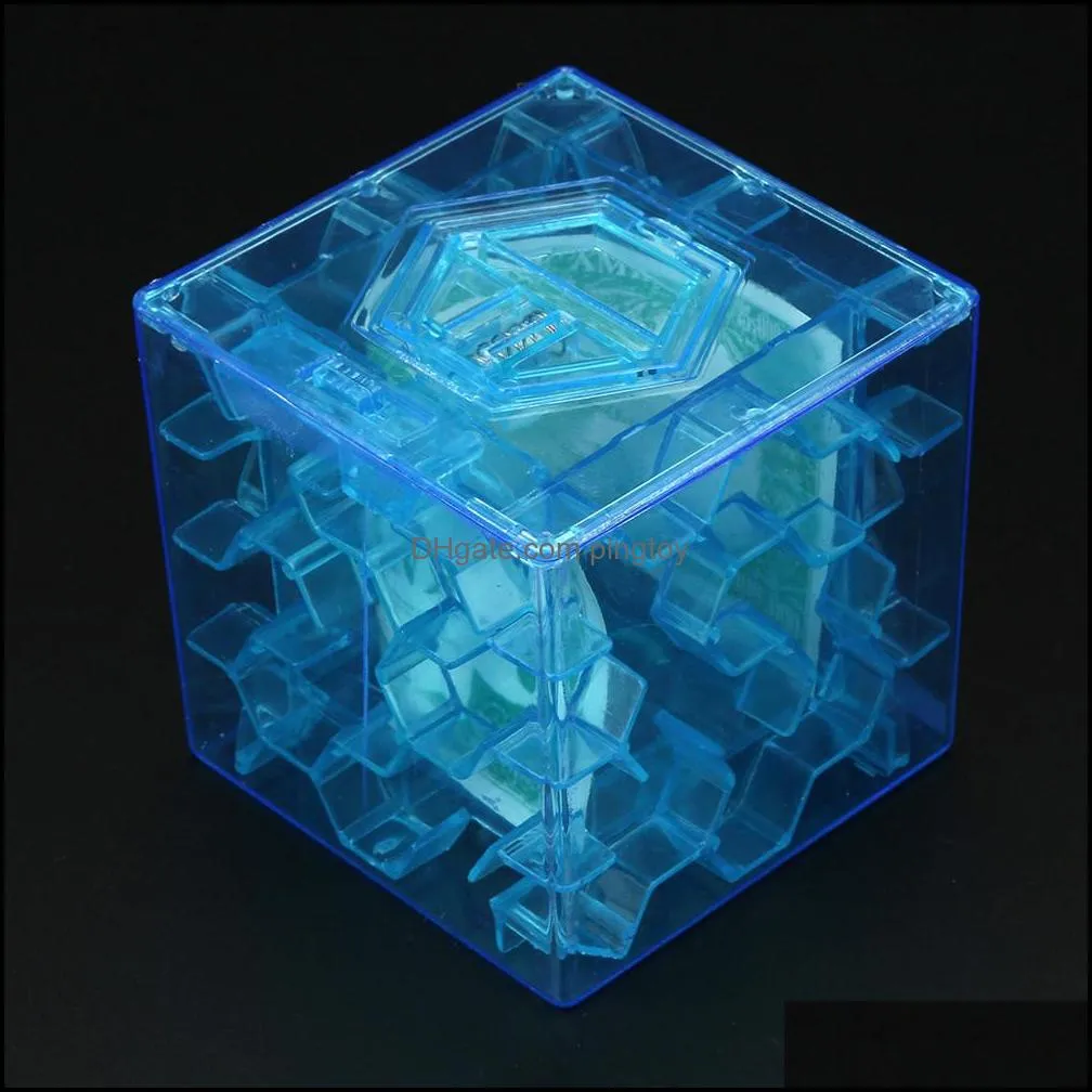 3D Cube Puzzle Money Maze Bank Saving Coin Collection Case Box Fun Brain Game For children kids toys juguetes brinquedos