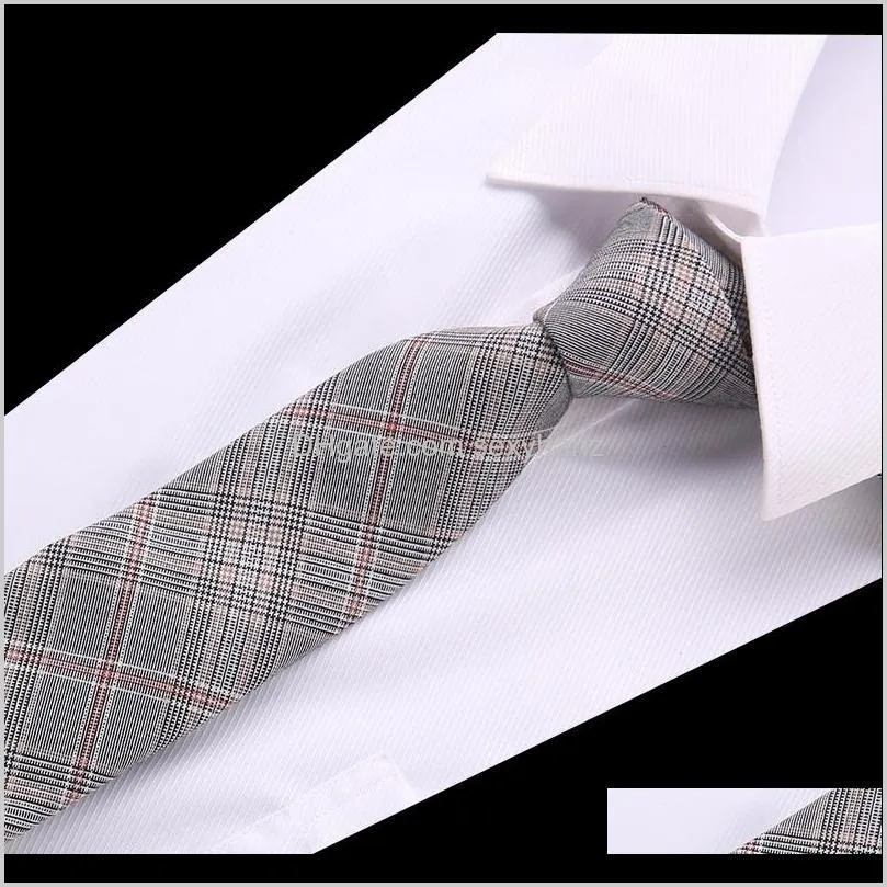 20Colors Wool Ties for Men 6cm Wide 2018 New Fashion Slim Necktie Plaid Wedding Solid Red Black Grey Cotton Tie1