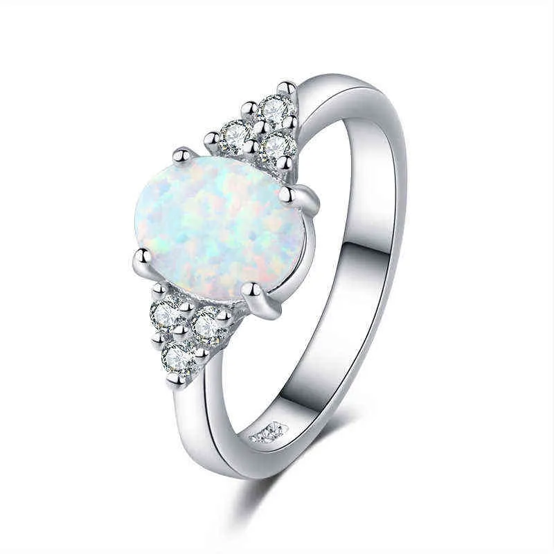 Mode Farbe Edelstein Diamant Ring einfache ovale Damen Ring Titan Stahl Edelstahl Ring G1125