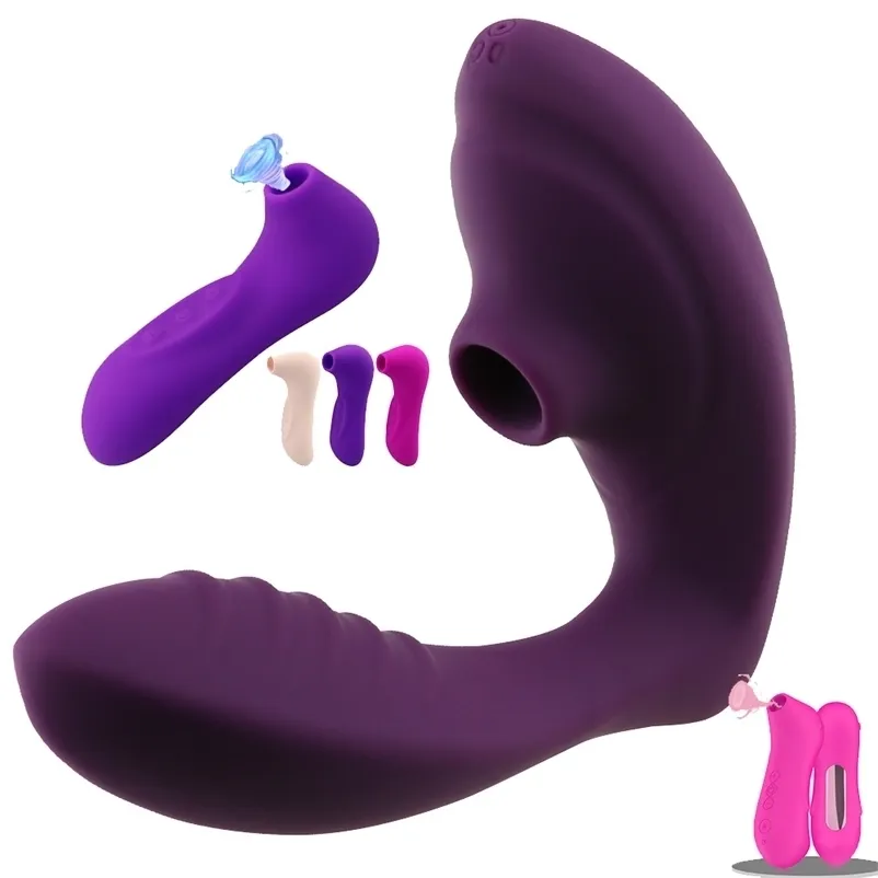 Saugvibrator 10 Geschwindigkeiten Vibrierender Sauger Oralsex Saugnippel Klitoris Stimulator Erotikspielzeug für Frauen ual Wellness 211217