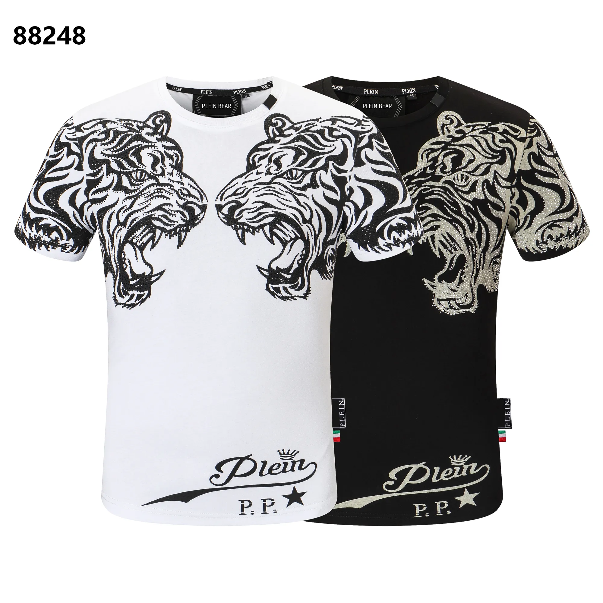 Plein Bear T Shirt Męskie Designer Tshirts Rhinestone Czaszki Mężczyźni Koszulki Klasyczne Wysokiej Jakości Hip Hop Streetwear Tshirt Casual Top Tees PB 16548