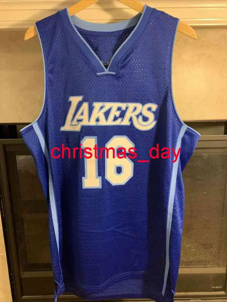 ステッチカスタムPau Gasol Blue Swingman Jersey 2011男性の女性ユースバスケットボールジャージXS-6XL