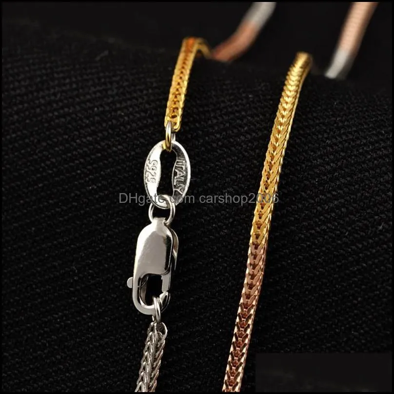Chains Chopin Chain 925 Sterling Silver Three-Color Golden Platinum Rose Gold Combination Long 40 45 50 55 60 65 70 80 CM For Man