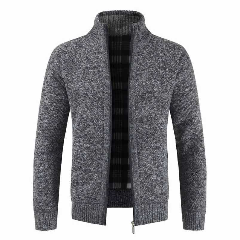 Hombres Otoño Grueso Moda Negocios Casual Suéter Cardigan Hombres Marca Slim Fit Prendas de punto Outwear Cálido Invierno Suéter Jumper Hombres 210818